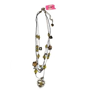 Betsey Johnson Nautical Lucite Heart Beaded Necklace NWT